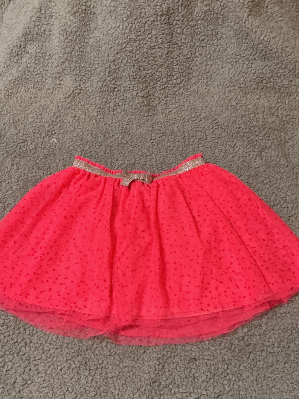 Cat & Jack Hot Pink Tulle Skirt with Gold Waistband
